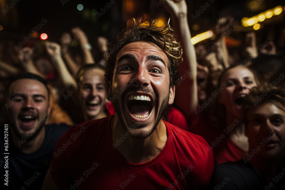 Spanish football fans celebrating a victory Spanish football fans celebrating a victory