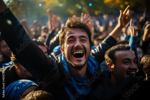 Uzbekistani football fans celebrating a victory 