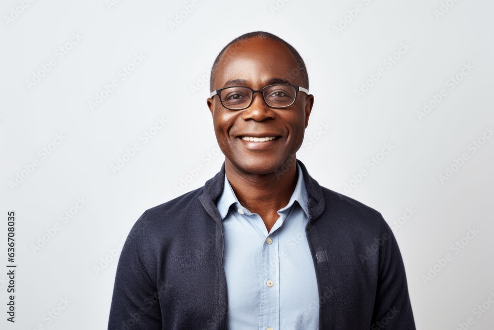 smiling young african american man in eyeglasses looking at camera smiling young african american man in eyeglasses looking at camera