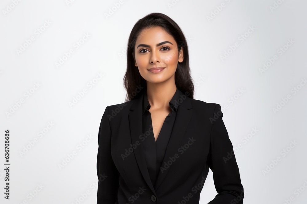 Portrait of beautiful asian businesswoman in black suit on white background Portrait of beautiful asian businesswoman in black suit on white background