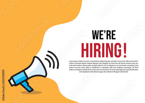 Simple Flat Speaker Toa Megaphone for job vacancy background
