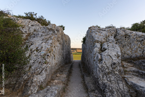 Roman Aqueduct at Barbegal at sunset.