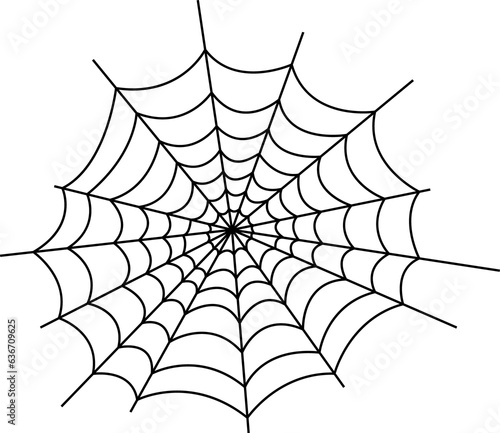 The web is black with a transparent background, the spider on the web