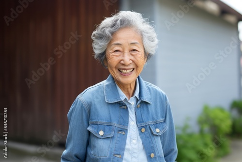 Portrait of happy senior asian woman smile and looking at camera