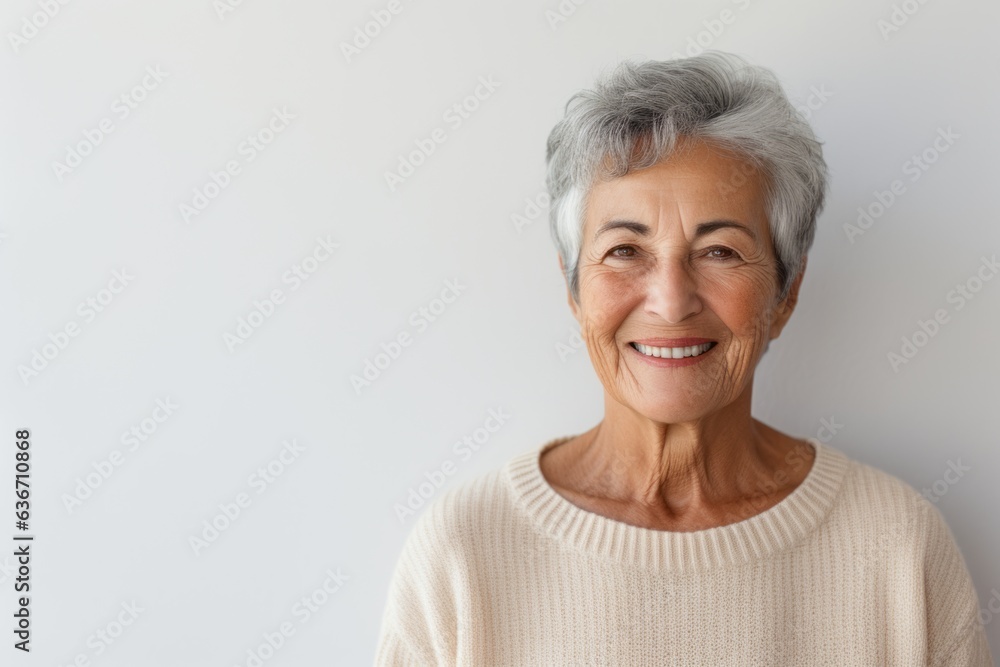 Portrait of a smiling senior woman looking at the camera with copy space Portrait of a smiling senior woman looking at the camera with copy space