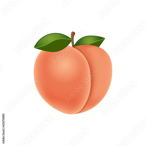 Expressive Peach Emoji: Modern and Simple Vector Illustration Perfectly Suited for Web Design, Social Media, and Mobile Applications. Graphic for Adding Playful Emotion and Interaction to Digital Plat
