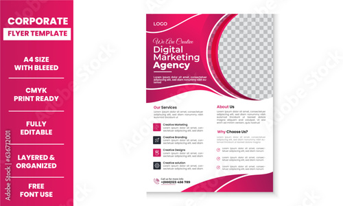 multipurpose Corporate business flyer template design in A4 with colorful business proposal, promotion, advertise, cover page.