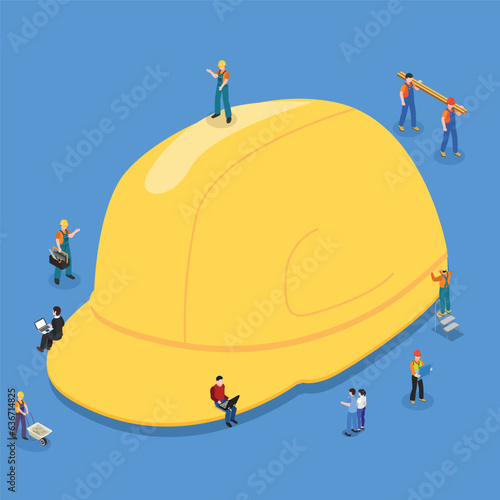 Occupational Safety isometric 3d vector concept for banner, website, illustration, landing page, etc