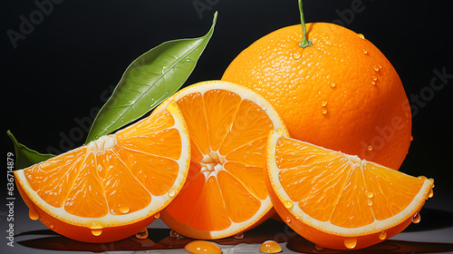 Oranges, The Essence of Nature's Bounty: Exploring the Sweet and Nutritious World of Oranges. High Resolution photo