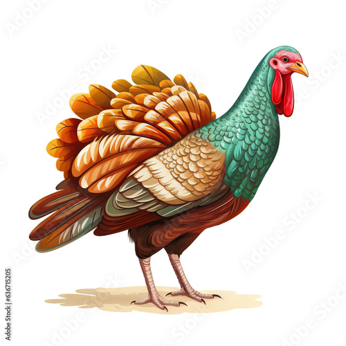 Turkey illustration Thanksgiving day ai generated turkey illustration photo