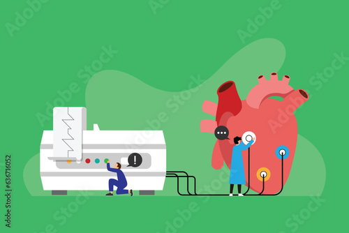 Modern Heart Medication Solution 2d vector illustration concept for banner, website, landing page, flyer, etc