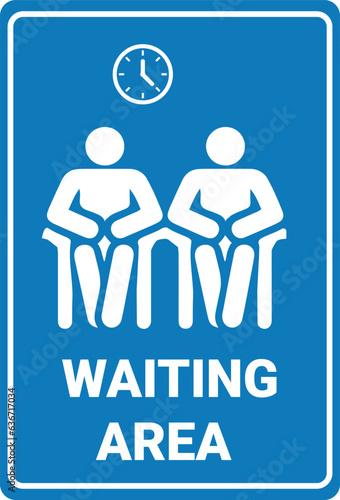 Waiting area sign, hospital, school, Office Isolated  vector