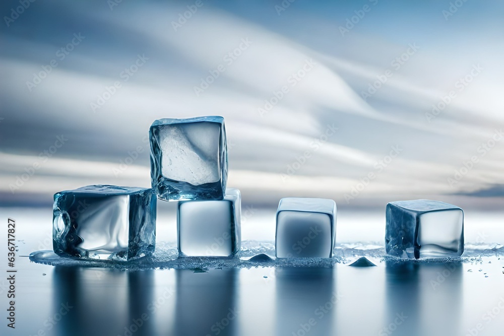 Ice cube on a neutral background Ice cube on a neutral background