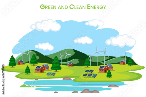 Green and clean energy refers to sustainable sources like solar, wind, hydro, and geothermal power that reduce environmental impact