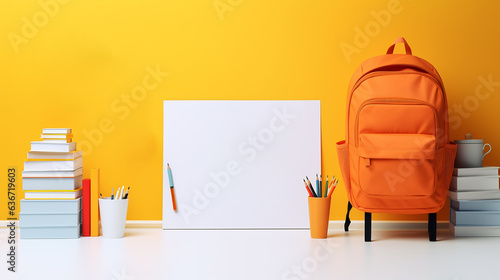 De volta ao banner da escola, estilo minimalista photo