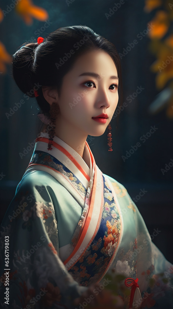 woman wearing ancient chinese style clothing