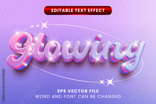 Glowing unicorn color 3d editable text effect