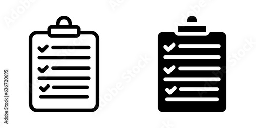 Document icon. Checklist sign for mobile concept and web design. vector illustration