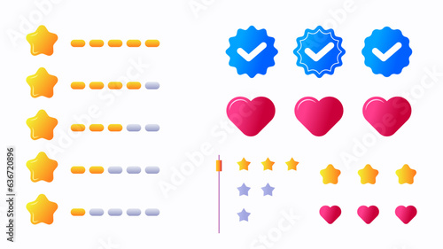 support and reviews icon set pack. rating and feedback icon - icons for social media and web. star icon and love icon