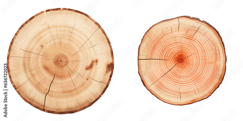 Tree rings in cross section on transparent background from above Stock ...