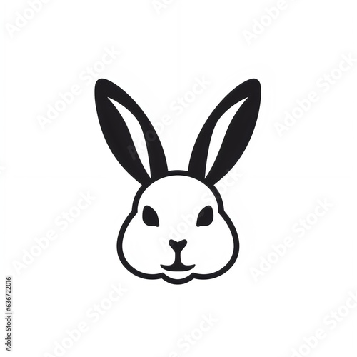 Rabbit face  rabbit illustration isolated on white background