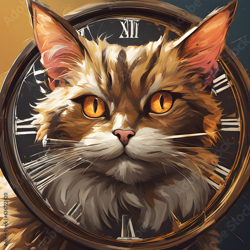 Cat, killer-amazing on artstation Clocks, clockpunk photo