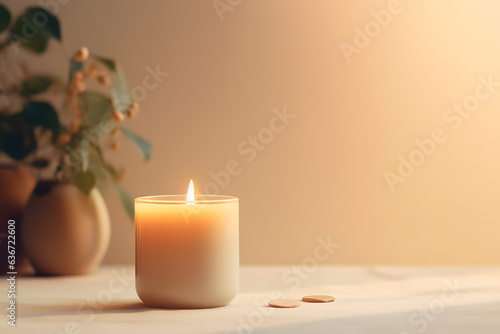 a candle with a flame burning brightly 