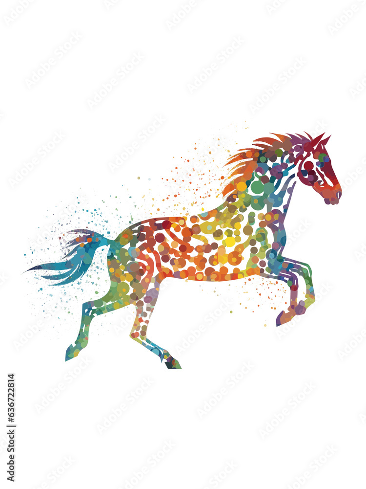 Horse With Colorful Polka Dots
