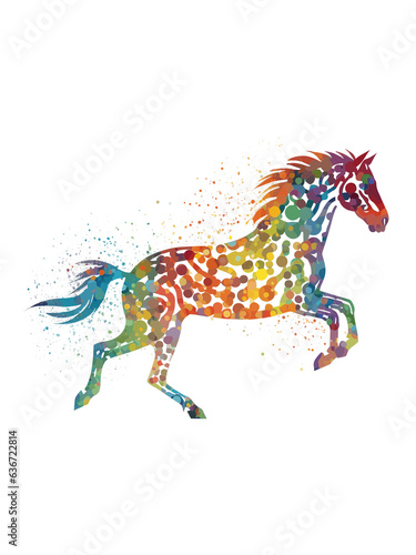 Horse With Colorful Polka Dots