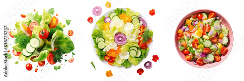 Fresh vegetable salad on transparent background photo