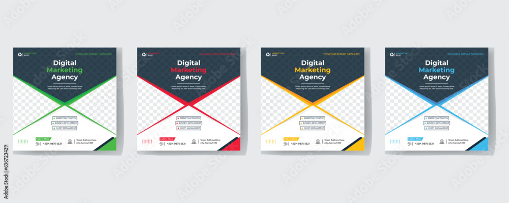 Modern Creative Corporate Social media post templates set for business with cityscape vector illustration on background. Square posts layouts for personal blog. Modern Creative Corporate Social media post templates set for business with cityscape vector illustration on background. Square posts layouts for personal blog.