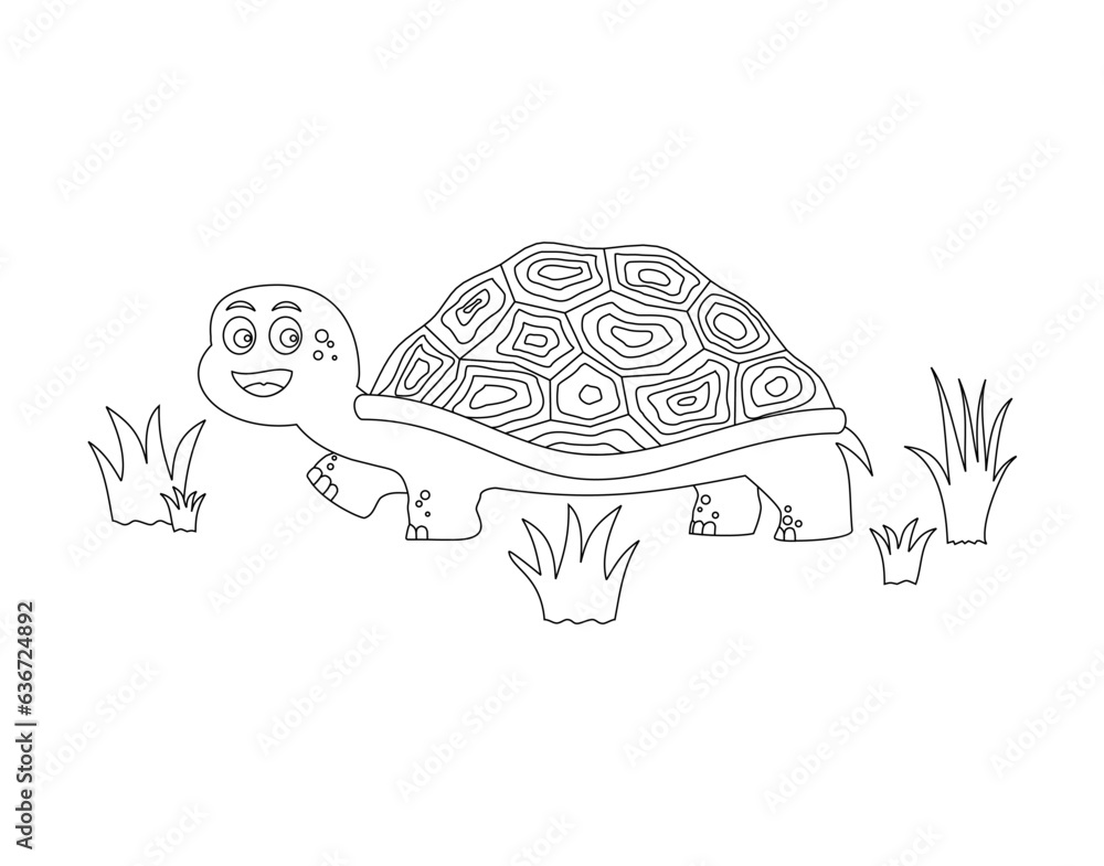 Fototapeta premium Turtle coloring page with blank page