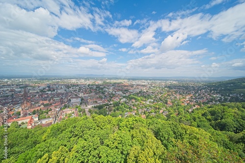 The beautiful city "Freiburg im Breisgau" in southern Germany in summer. 