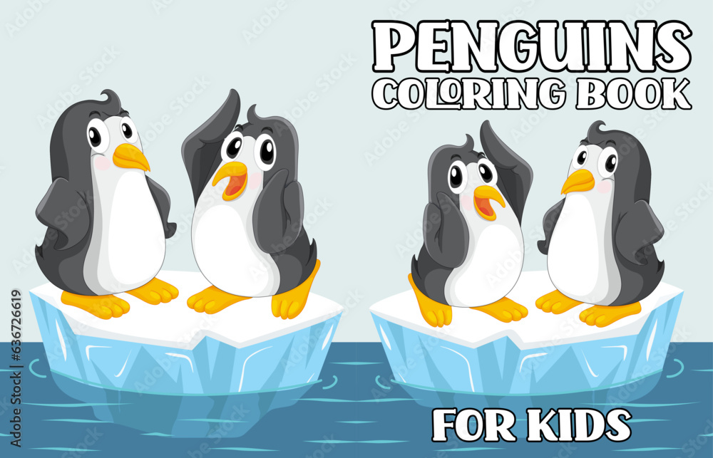 Obraz premium penguins design coloring book for kids Cover