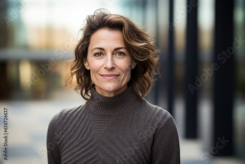 Portrait of a beautiful middle-aged woman smiling at the camera