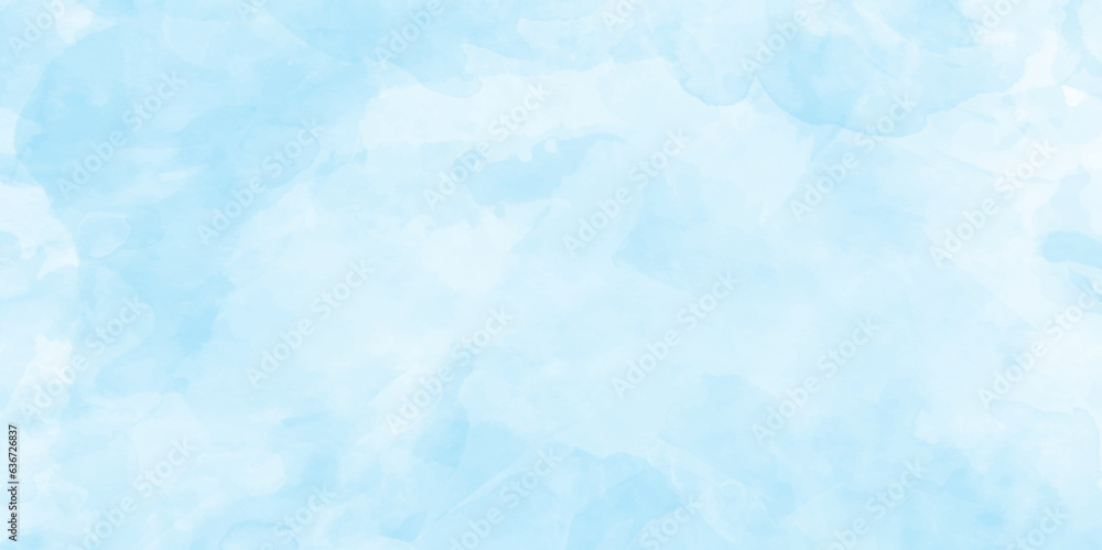 Abstract hand paint square stained soft sky blue watercolor background, hand painted blue watercolor texture, Beautiful bright blue paper texture, Stylist beautiful white clouds in natural bright sky.