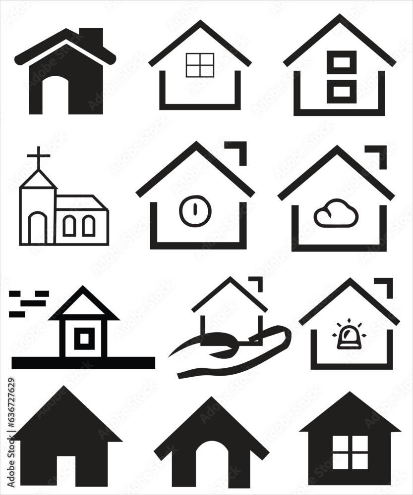 Set of thin line icons of homes and real estate. Outline symbol collection. Editable vector stroke. 256x256 Pixel Perfect scalable to 128px, 64px... Set of thin line icons of homes and real estate. Outline symbol collection. Editable vector stroke. 256x256 Pixel Perfect scalable to 128px, 64px...