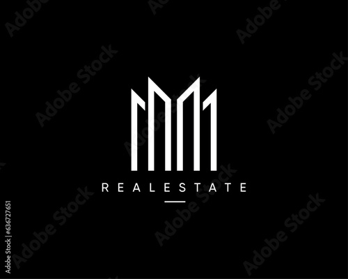 Building construction logo design composition for business identity. Real estate vector sign.