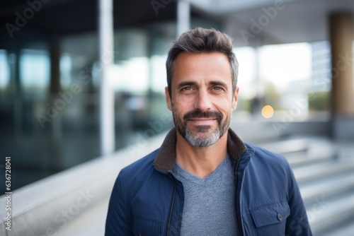 Portrait of handsome mature man standing in city at the day time