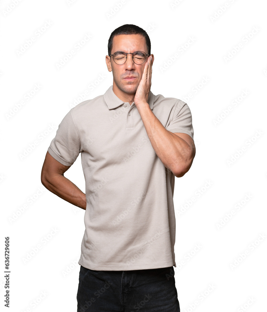 Happy young man doing an all right gesture Happy young man doing an all right gesture