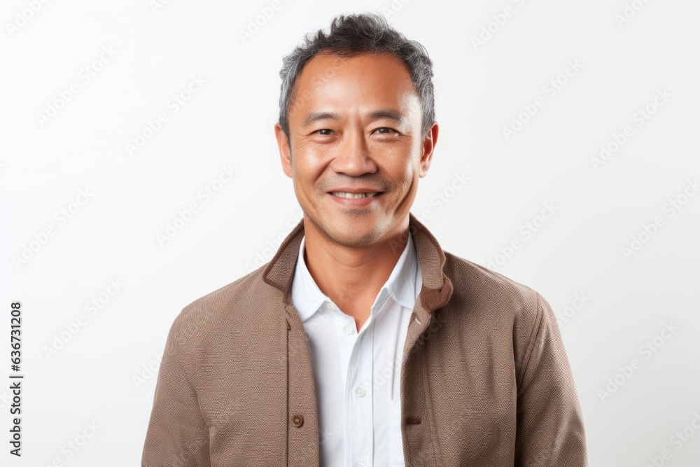 Portrait of a happy mature Asian man smiling at the camera. Portrait of a happy mature Asian man smiling at the camera.