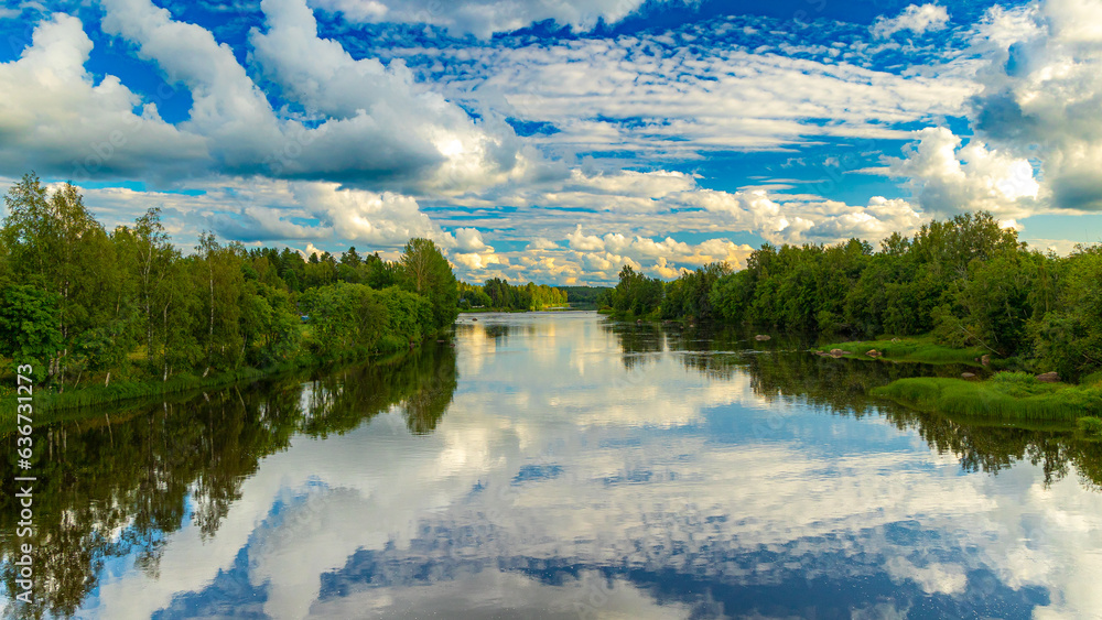 Rzeka, gdzies w Szwecji - obrazy, fototapety, plakaty 
