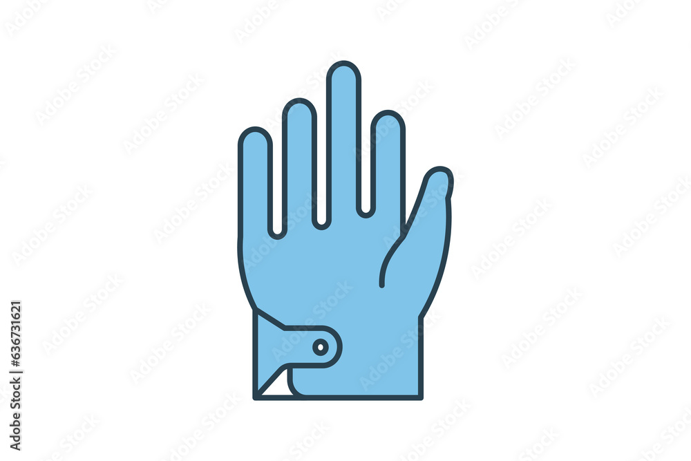 Gloves Icon. Icon related to clothes. suitable for web site design, app, user interfaces. flat line icon style. Simple vector design editable