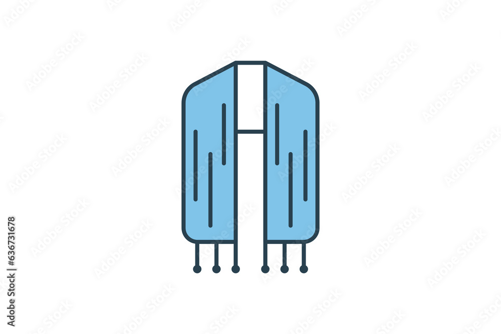 Scarf Icon. Icon related to clothes. suitable for web site design, app, user interfaces. flat line icon style. Simple vector design editable Scarf Icon. Icon related to clothes. suitable for web site design, app, user interfaces. flat line icon style. Simple vector design editable