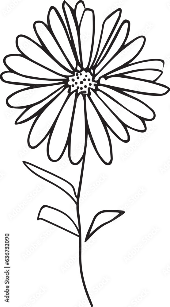 small minimalist aster flower tattoo September birth flower tattoo