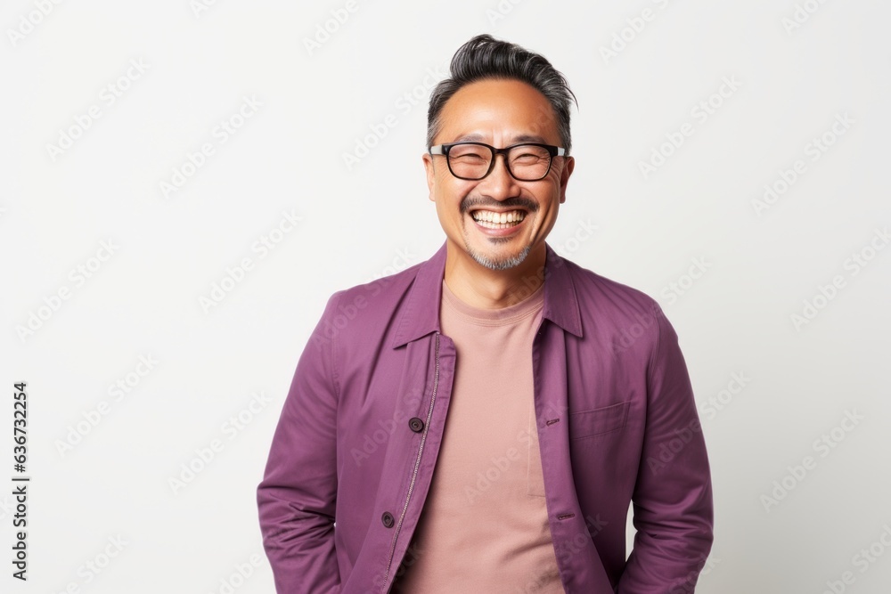 Portrait of a smiling Indian man in glasses standing against white background Portrait of a smiling Indian man in glasses standing against white background