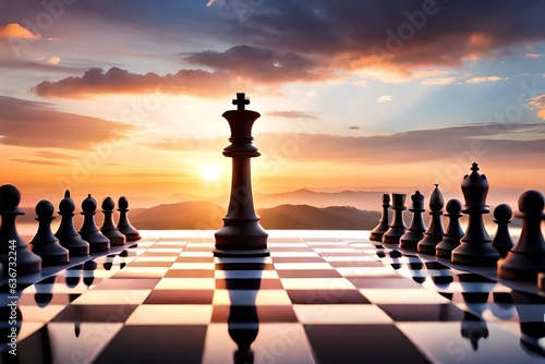 chess on the sunset