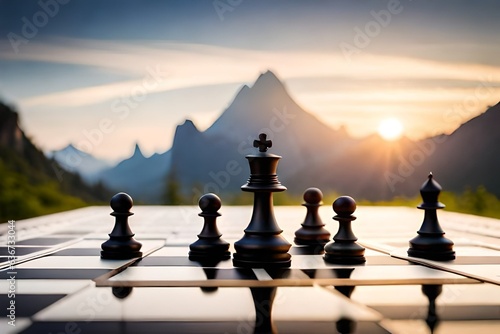 chess on the sunset