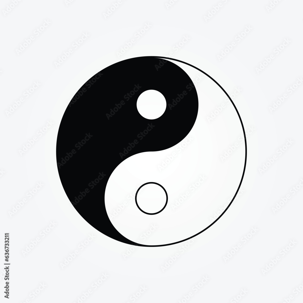 Ying yang balance flat icon for apps