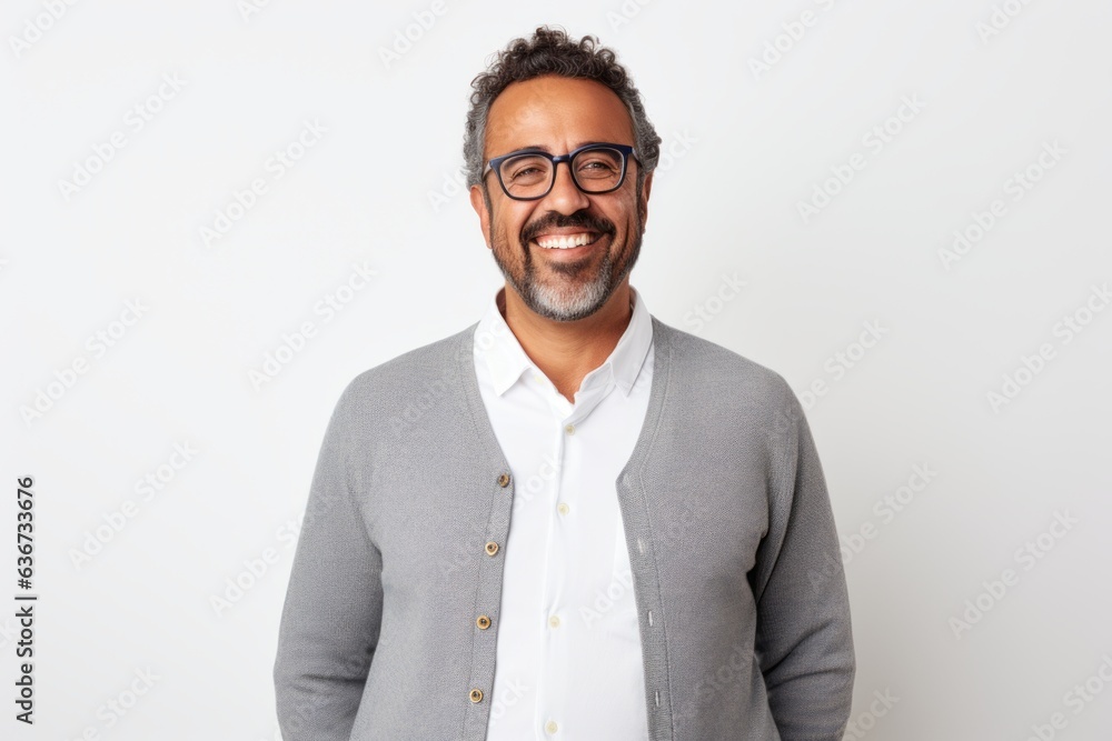 Portrait of happy latin man in eyeglasses looking at camera Portrait of happy latin man in eyeglasses looking at camera